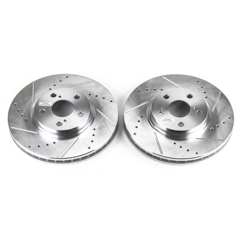 PowerStop jbr748xpr | Power Stop 94-99 Toyota Celica Front Evolution Drilled & Slotted Rotors - Pair; 1994-1999