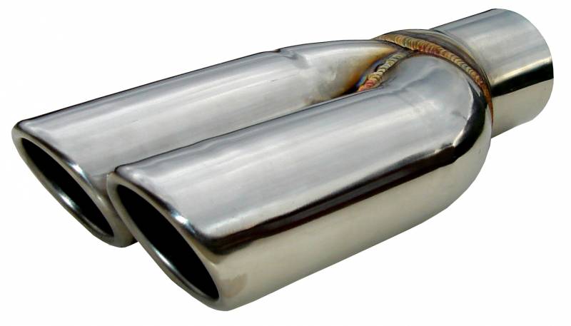 Pypes Exhaust EVT19S | Pypes REAR SPLITTERS 2.5 Stainless Rolled Edge; 1970-1971