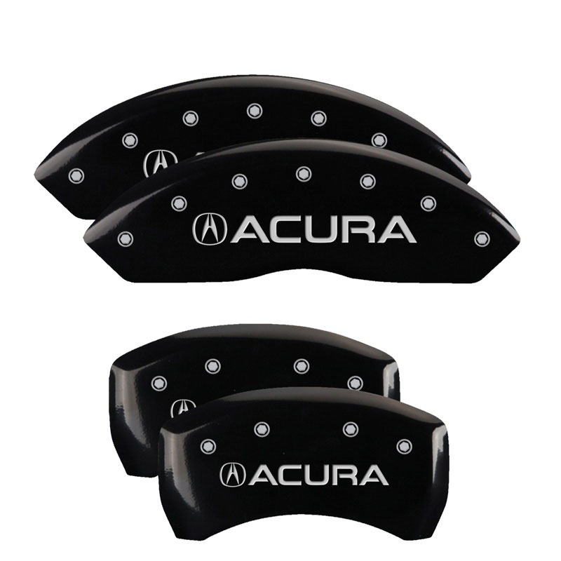 MGP 39018SACUBK | 4 Caliper Covers Engraved Front & Rear Acura Black finish silver ch; 2018-2019