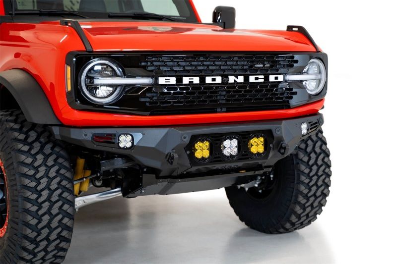 Addictive Desert Designs f230194120103 | 21-22 Ford Bronco Bomber Front Bumper (w/ 3 Baja Designs LP4 Mounts); 2021-2022