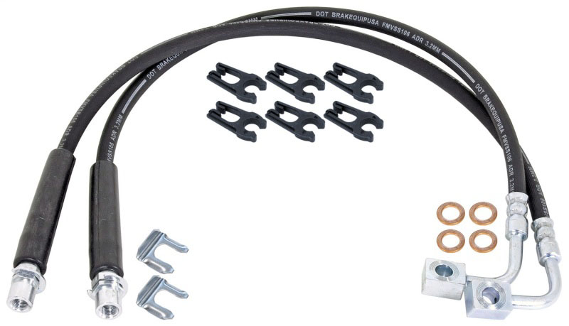 Rockjock rj-156400-101 | RockJock JT Gladiator Brake Hose Kit Rear w/ Hoses Frame Clips Copper Washers ABS Wire Clips Pair; 2020-2023