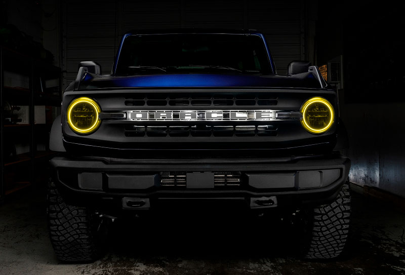 Oracle Lighting 1470-333 | Oracle 2021 Ford Bronco Base Headlight LED Halo Kit - ColorSHIFT - w/ 2.0 Controller; 2021-2024