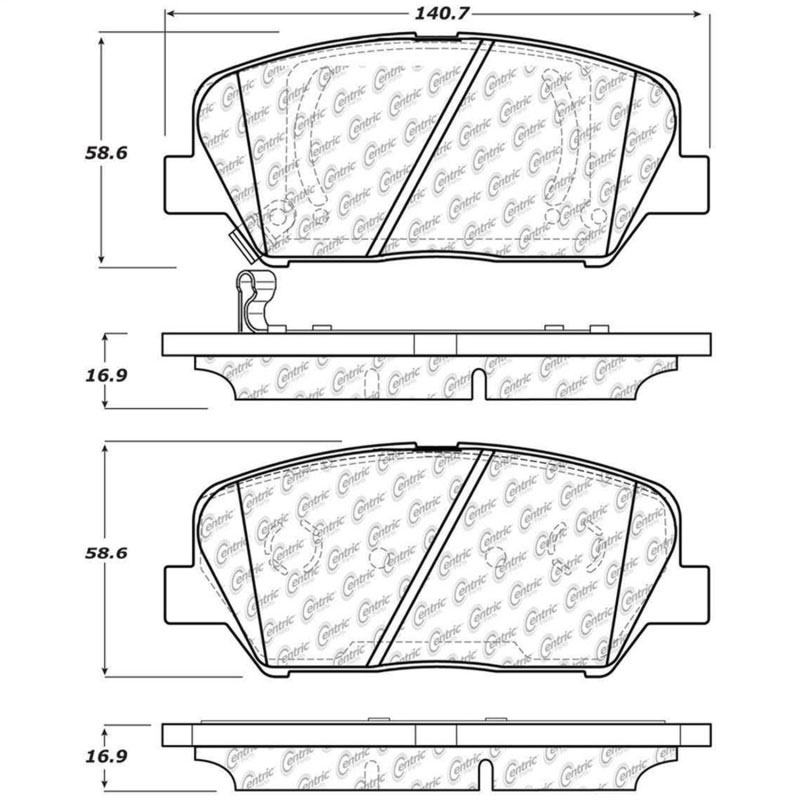 Stoptech 308.14130 | StopTech Street Brake Pads Hyundai Genesis Coupe 3.8, Front; 2010-2016