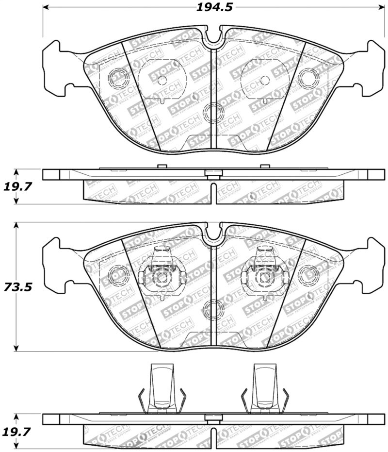 Stoptech 308.06820 | StopTech Street Brake Pads Audi TT Quattro, Front; 2004-2006