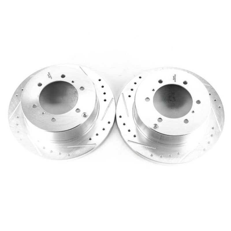 PowerStop jbr724xpr | Power Stop 92-00 Mitsubishi Montero Rear Evolution Drilled & Slotted Rotors - Pair; 1992-2000