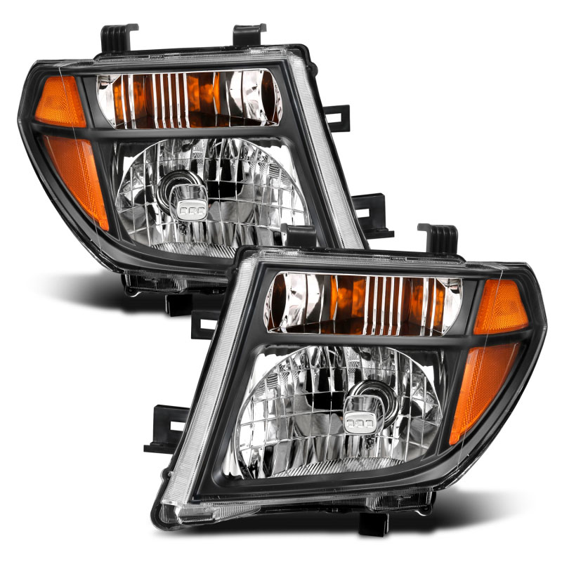 ANZO 111434 | 2005-2008 Nissan Pathfinder Crystal Headlight Black Amber; 2005-2008