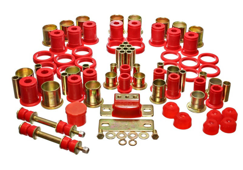 Energy Suspension 3.18111r | 74-77 Oldsmobile Cutlass/442/F-85/Europa Red Hyper-flex Master Bushing Set; 1974-1977