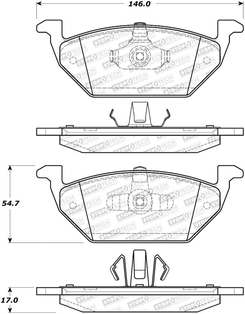 Stoptech 308.10550 | StopTech Street Brake Pads Ford Escape, Rear; 2005-2008