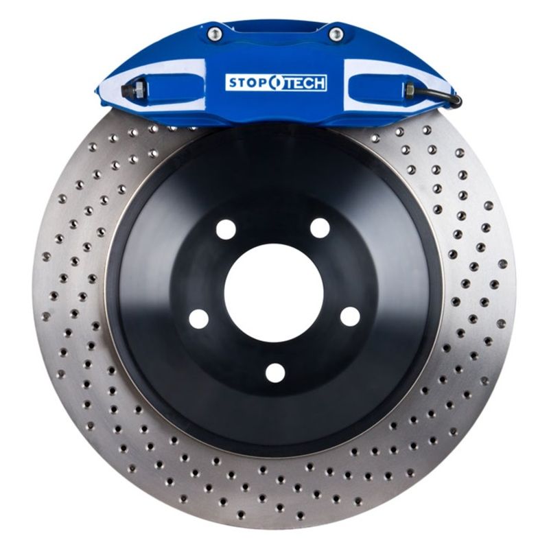 Stoptech 82886510022 | StopTech 99-05 VW Golf/GTi/Jetta Front BBK 1PC Touring 312/ST41 Blue Caliper 328x28 Drilled Rotor; 1999-2005