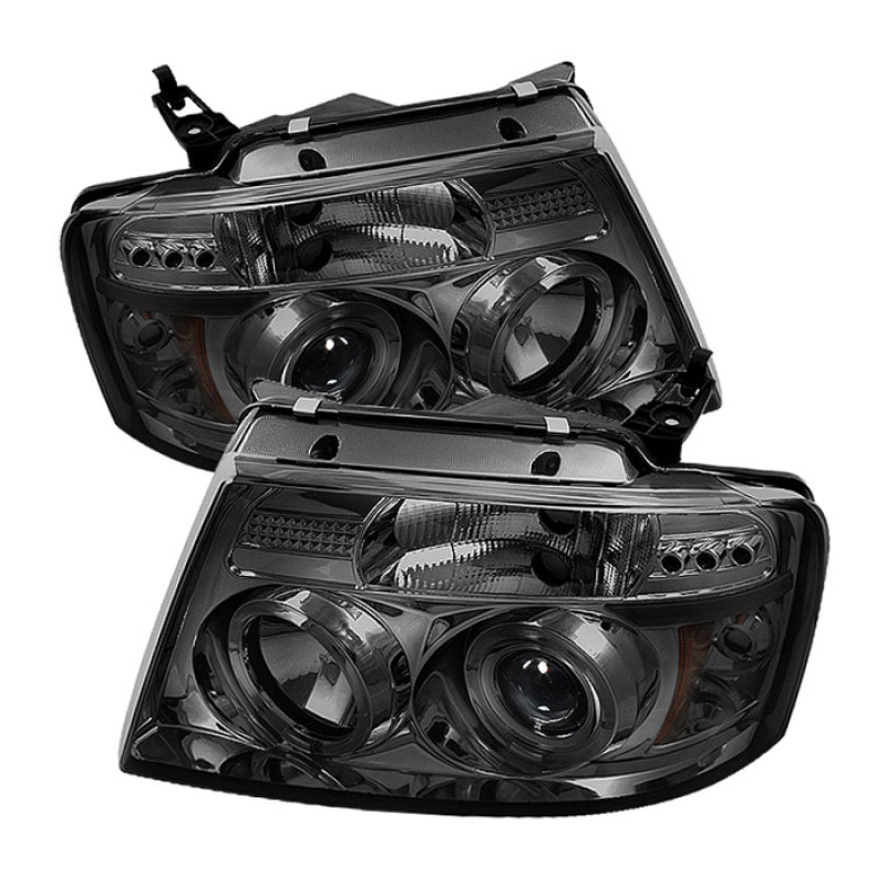 SPYDER 5010223 | Spyder Ford F150 Version 2 Halo LED ( Replaceable LEDs ) Projector Headlights - Smoke - (PRO-YD-FF15004-HL-G2-SM); 2004-2008