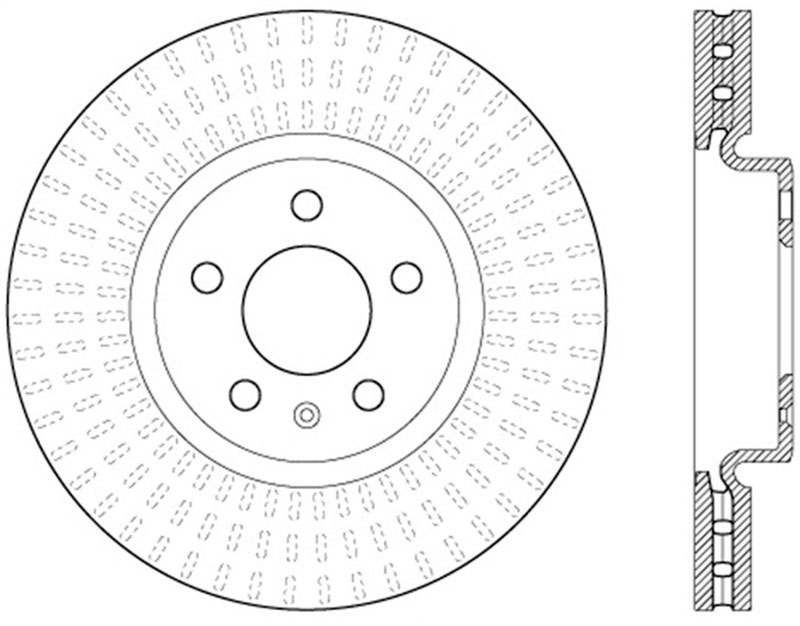 Stoptech 127.33136L | StopTech Audi A7 Quattro Sport Drilled/Slotted Rotor, Front Left; 2011-2018