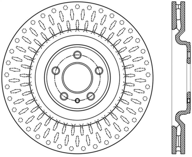 Stoptech 126.61106SR | StopTech Ford Mustang Sport Slotted Brake Rotor, Front Right; 2013-2014