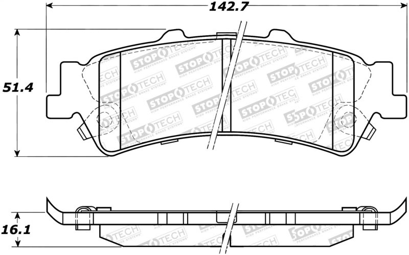 Stoptech 305.07920 | StopTech Street Select Brake Pads GMC Yukon exc Limited Slip Axle, Rear; 2000-2002