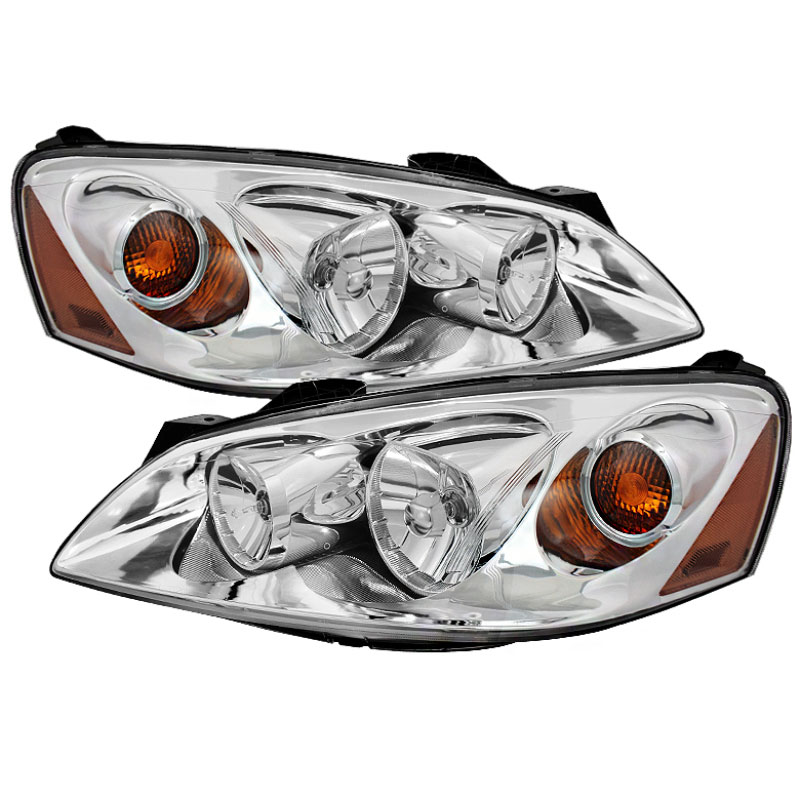 SPYDER 9023675 | Xtune Pontiac G6 05-10 (09-10 Fit w/Amber Turn Signal) Crystal Headlights Chrome HD-JH-PG605-AM-C; 2005-2010