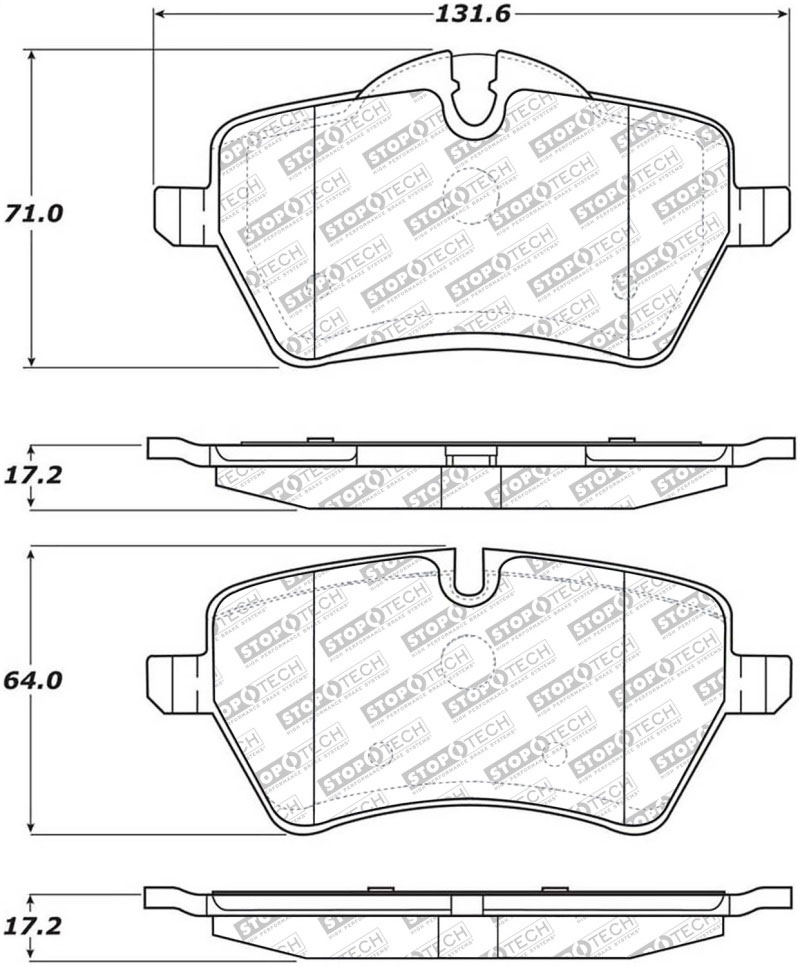 Stoptech 305.12040 | StopTech Street Select Brake Pads Mini Cooper S, Front; 2008-2016