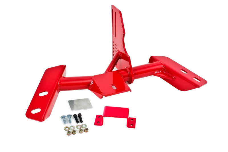 BMR Suspension TCC017R | BMR Torque Arm Relocation Cross-Member TH700R4 /4L60 Camaro V8 Red; 1984-1992