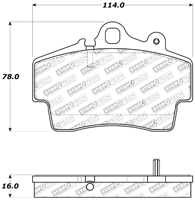 Stoptech 309.07370 | StopTech Sport Brake Pads Porsche Cayman Base Iron Disc, Front; 2007-2008