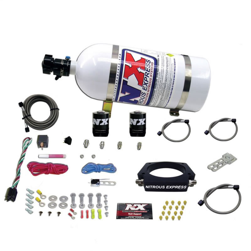 Nitrous Express 20934-10 | GM LS 90mm Nitrous Plate Kit (50-400HP) w/10lb Bottle