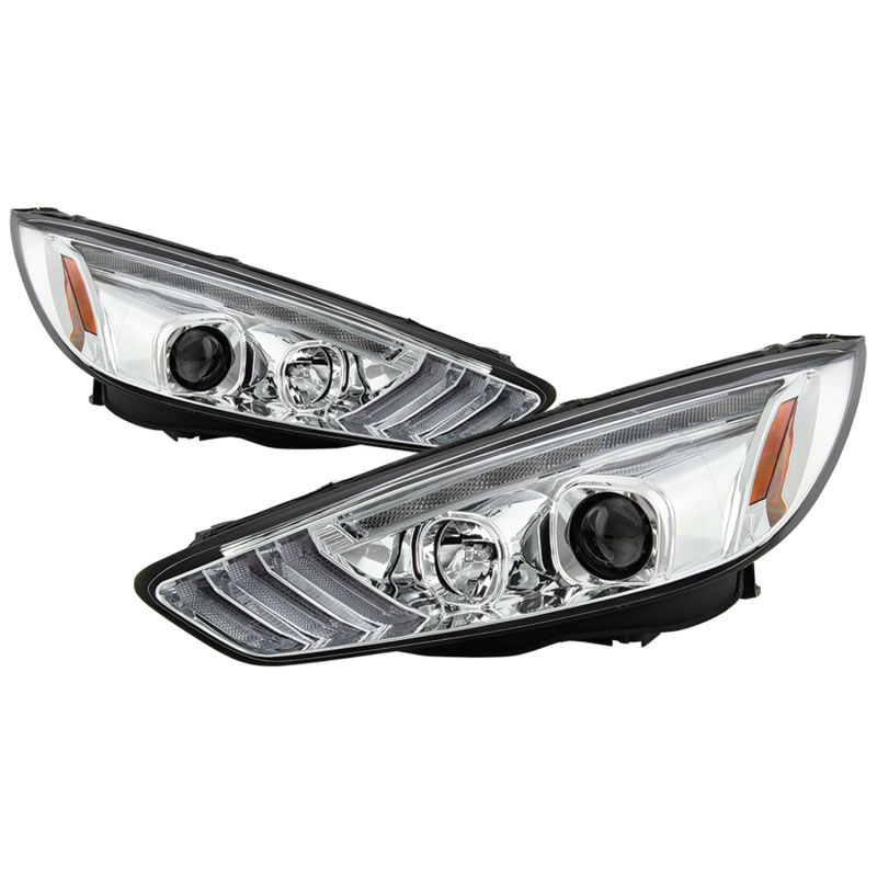 SPYDER 5086457 | Spyder 15-18 Ford Focus Projector Headlights - Seq Turn Light Bar - Chrome PRO-YD-FF15-LBSEQ-C; 2015-2018