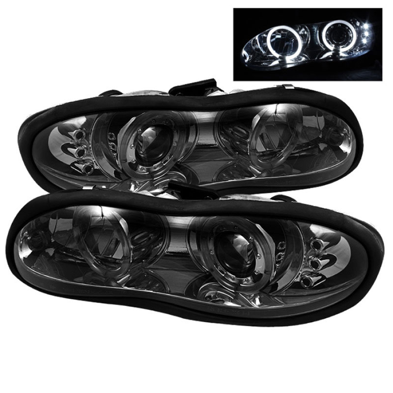 SPYDER 5009258 | Spyder Chevrolet Camaro Halo LED ( Replaceable LEDs ) Projector Headlights - Smoke - (PRO-YD-CCAM98-HL-SM); 1998-2002