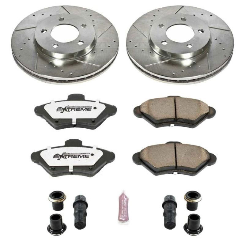 PowerStop k1325-26 | Power Stop 93-97 Ford Thunderbird Front Z26 Street Warrior Brake Kit; 1993-1997