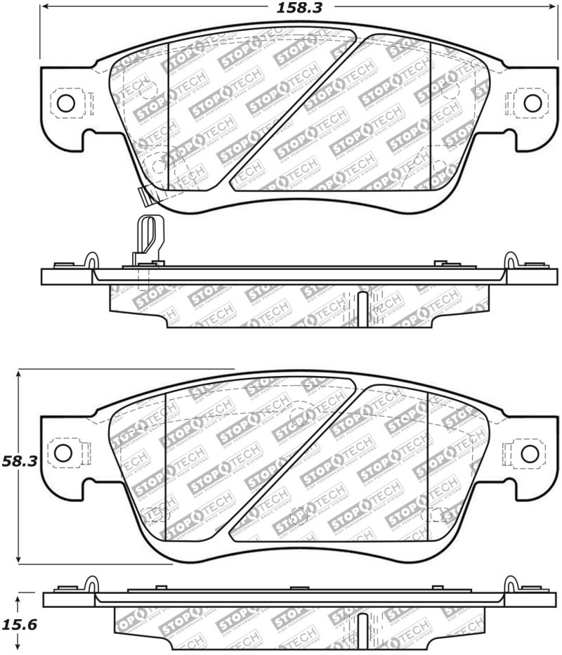 Stoptech 305.12870 | StopTech Street Select Brake Pads Infiniti Q60 330mm Front & Rear Disc, Front; 2014-2016