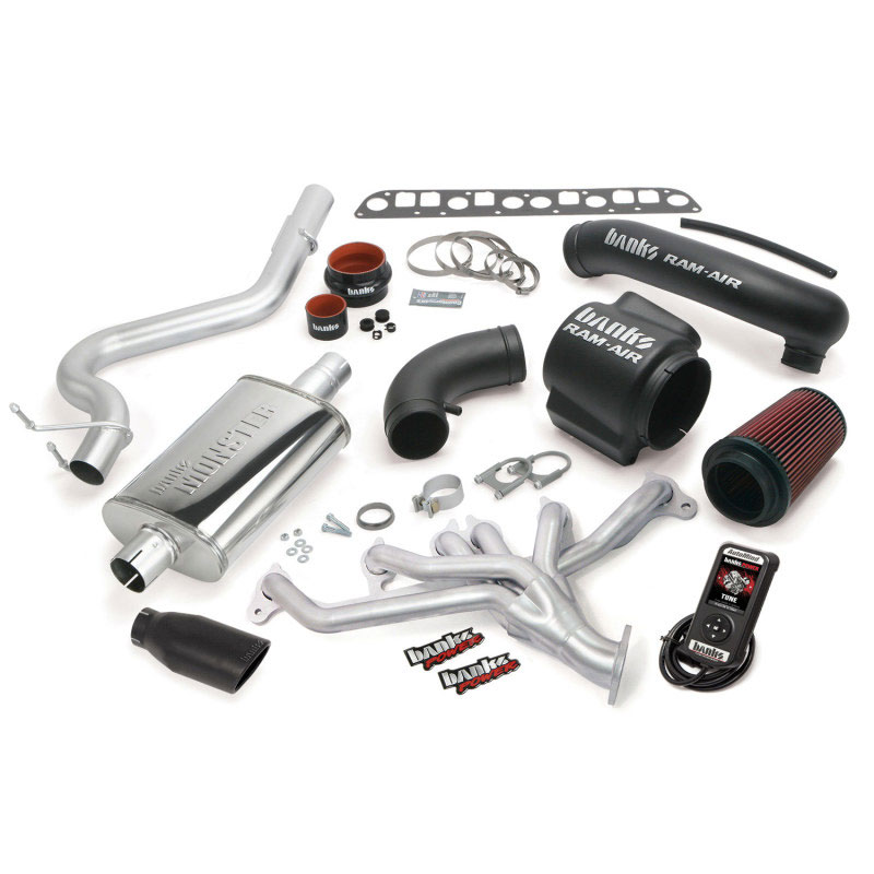 Banks Power 51331-b | 98-99 Jeep 4.0L Wrangler PowerPack System - SS Single Exhaust w/ Black Tip; 1998-1999