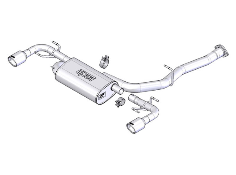 Borla 1014015 | 03-09 Mazda RX-8 1.3L Single Round Rolled Angle-Cut Cat-Back Exhaust; 2003-2009