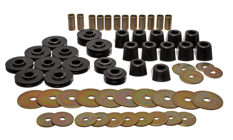 Energy Suspension 3.4110g | 67-95 K5 Blazer/67-70 Denali XL/Suburban/Yukon XL 4WD Black Body (Cab) Mount Set; 1967-1995