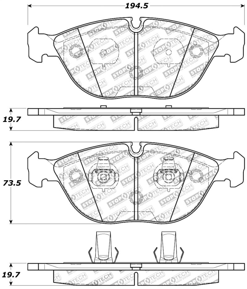 Stoptech 309.06820 | StopTech Sport Brake Pads Audi TT Quattro, Front; 2004-2006