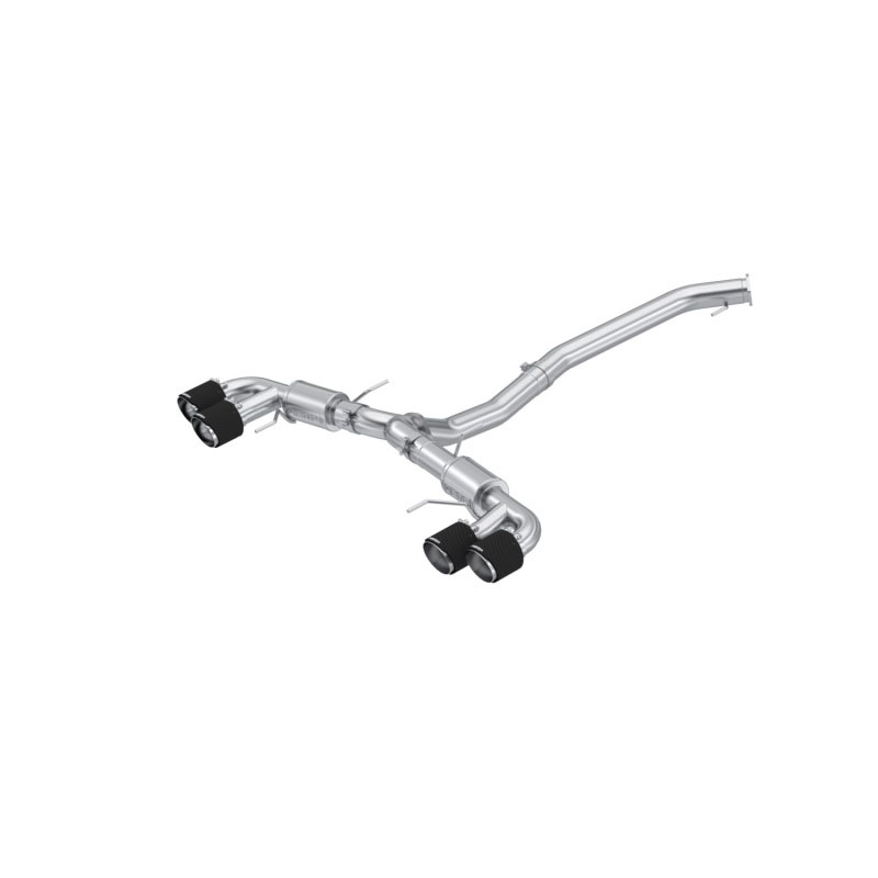 MBRP ps44073cf | 2009-2023 Nissan GTR 3.8L Stainless Steel 3.5in Cat-Back, Dual Split Rear Quad Carbon Tips