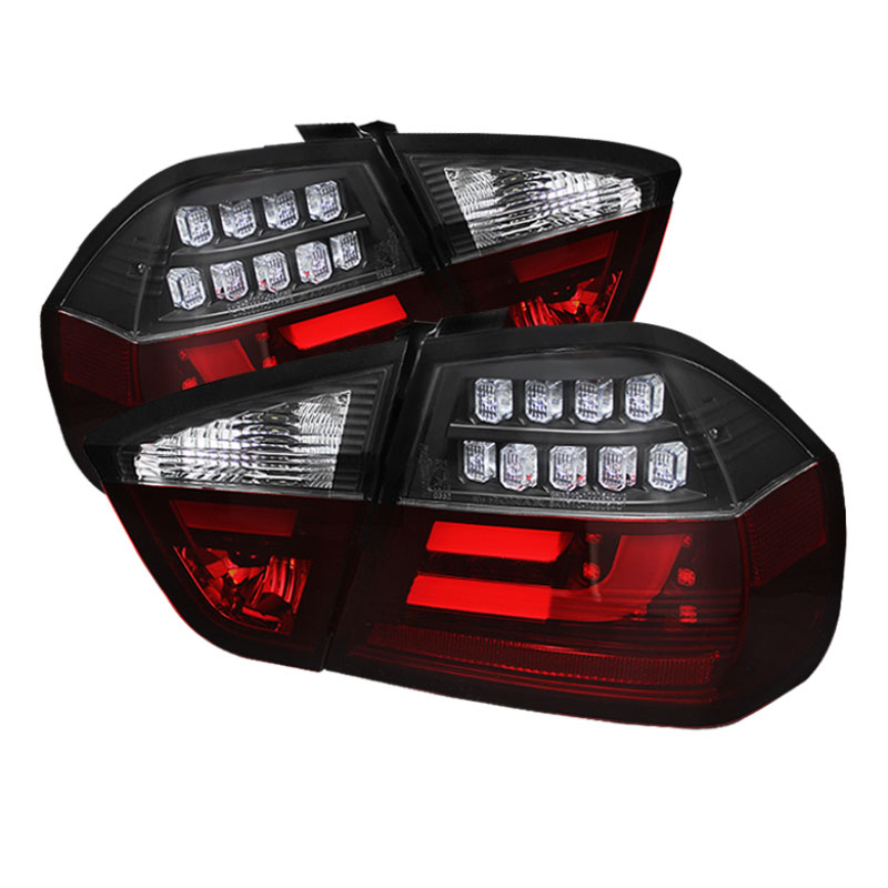 SPYDER 5071958 | Spyder BMW E90 3-Series 4Dr Light Bar LED Tail Lights - Black - (ALT-YD-BE9006-LBLED-G2-BK); 2006-2008