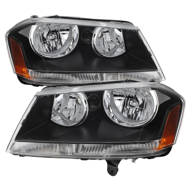 SPYDER 9025297 | Xtune Dodge Avenger 08-14 Crystal Headlights Black HD-JH-DA08-AM-BK; 2008-2014