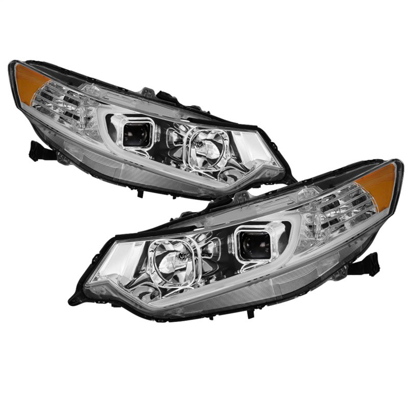 SPYDER 9042225 | xTune 09-14 Acura Varius Projector Headlights - Light Bar DRL - Chrome (PRO-JH-ATSX09-LB-C); 2009-2014