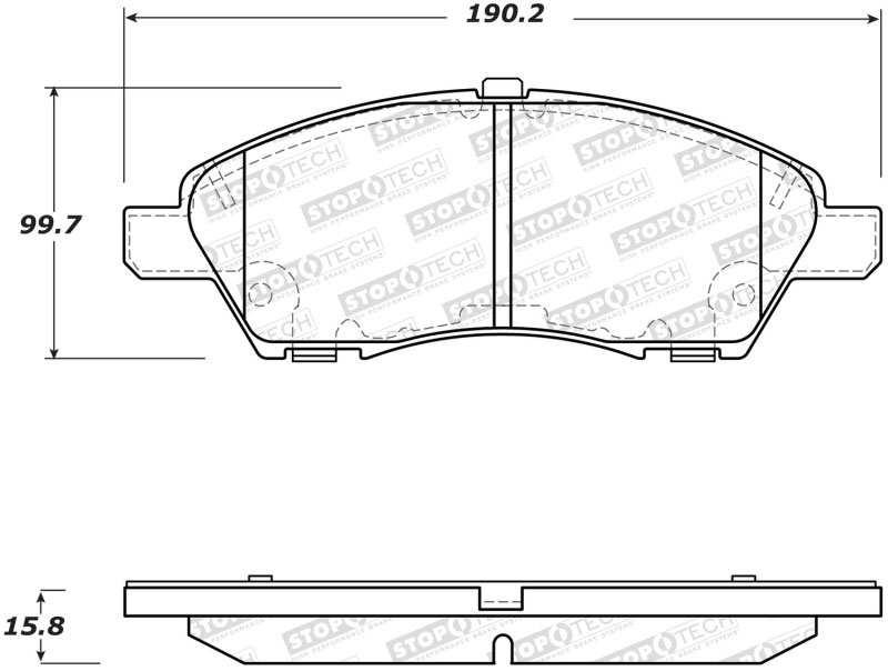 Stoptech 308.15920 | StopTech Street Brake Pads Nissan Versa Note, Front; 2014-2017