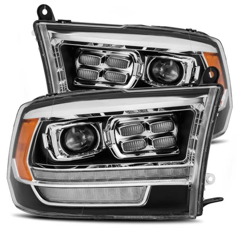 AlphaRex 880526 | 09-18 Dodge Ram 2500 LUXX LED Proj Headlights Plank Style Black w/Activ Light/DRL; 2009-2018