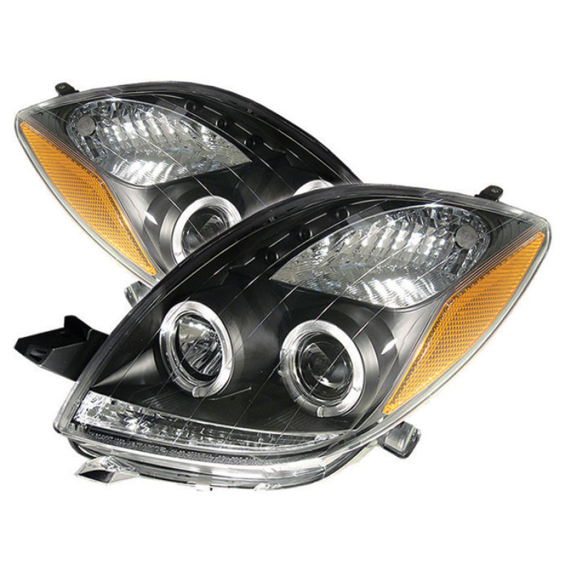 SPYDER 5012050 | Spyder Toyota Yaris 2Dr Halo LED ( Replaceable LEDs ) Projector Headlights - Black - (PRO-YD-TYA06-HL-BK); 2006-2008