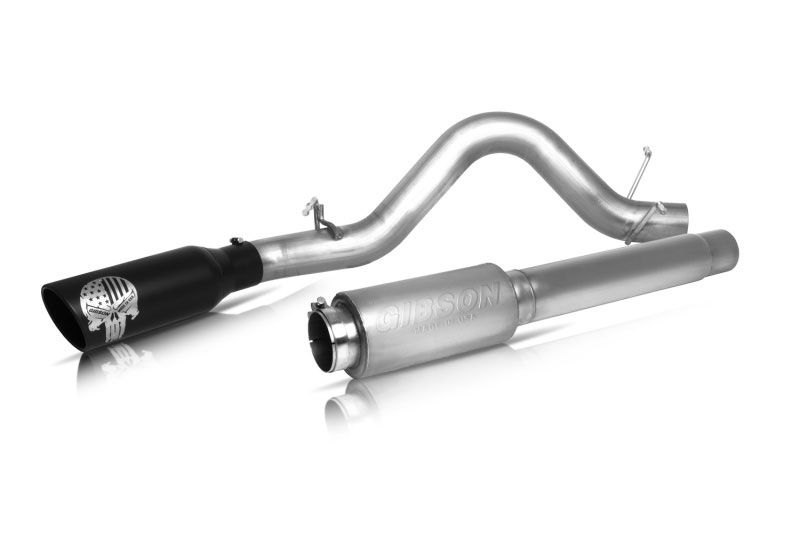 Gibson 76-0013 | 07-19 Toyota Tundra SR5 5.7L 4in Patriot Skull Series Cat-Back Single Exhaust - Stainless; 2007-2019