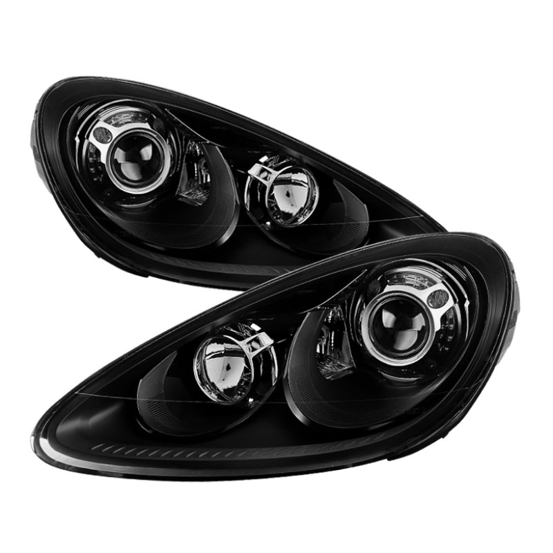 SPYDER 9934049 | Xtune Porsche Cayenne 11-14 4 LED Projector Headlights Black PRO-JH-PCAY11-AFS-BK; 2011-2014