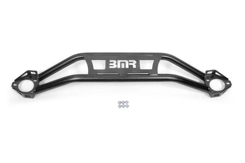 BMR Suspension stb110h | BMR 08-18 Dodge Challenger Front Strut Tower Brace - Black Hammertone (Twin Tube Design); 2008-2018