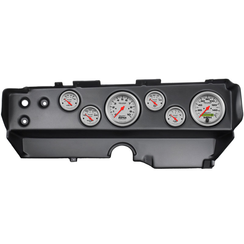 AutoMeter 7029-UL | Autometer Ultra-Lite 70-74 E-Body/Cuda/Challenger Dash Kit 6pc Tach / MPH / Fuel / Oil / WTMP / Volt; 1970-1974