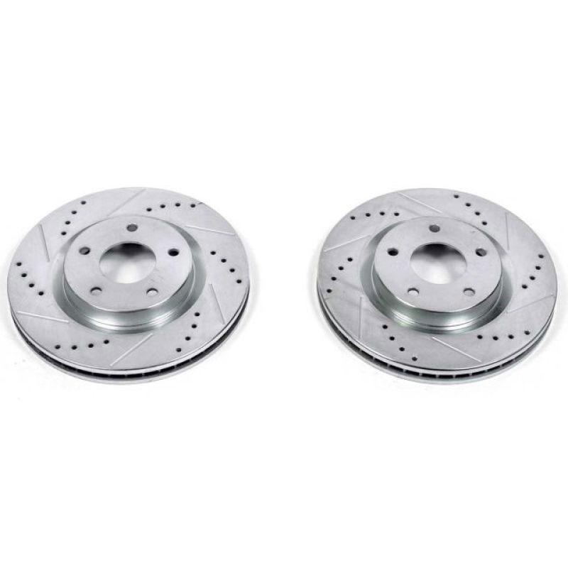 PowerStop jbr1197xpr | Power Stop 08-13 Nissan Rogue Front Evolution Drilled & Slotted Rotors - Pair; 2008-2013