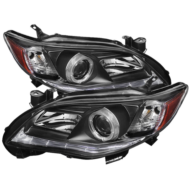 SPYDER 5074263 | Spyder Toyota Corolla Projector Headlights - Halogen Model Only ( Not Compatible With Xenon/HID Model ) - DRL LED - Black - (PRO-YD-TC11-DRL-BK); 2011-2013