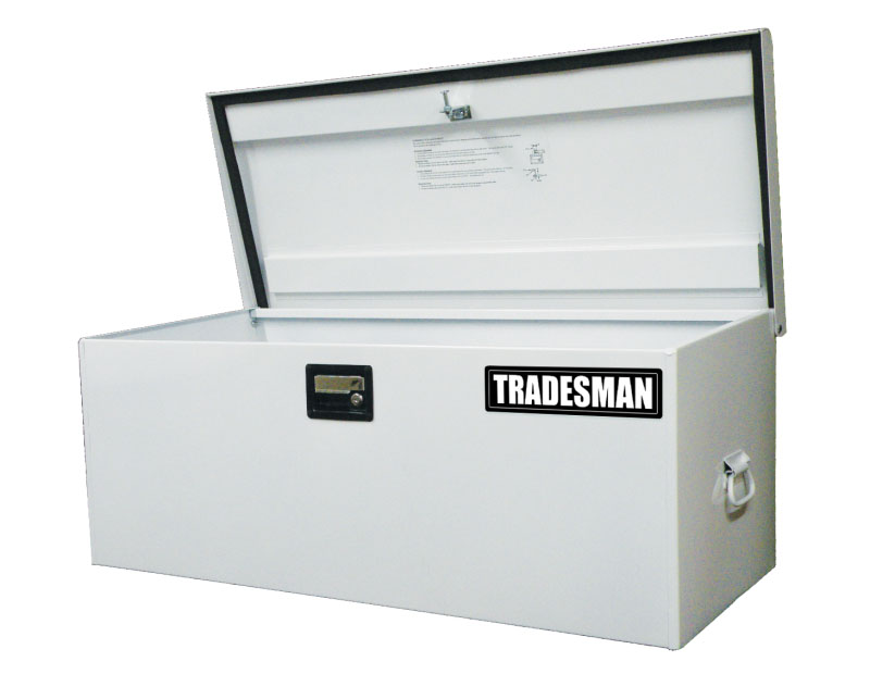 Tradesman 88048 | Steel Job Site Box/Chest (Light Duty/Large) (42.75in.) - White