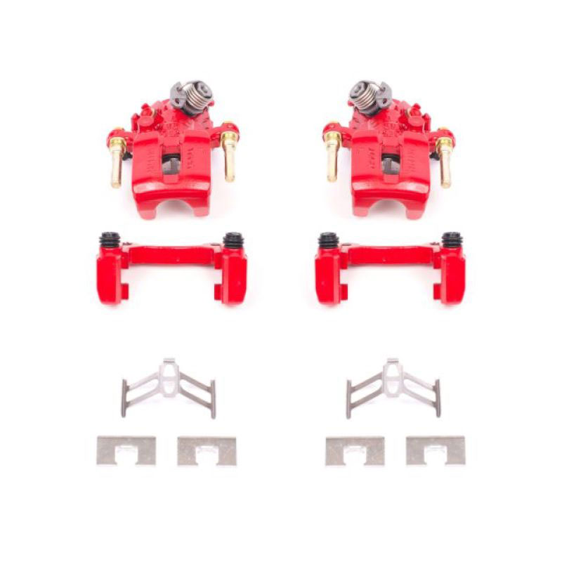 PowerStop s1612 | Power Stop 92-01 Honda Prelude Rear Red Calipers w/Brackets - Pair; 1992-2001