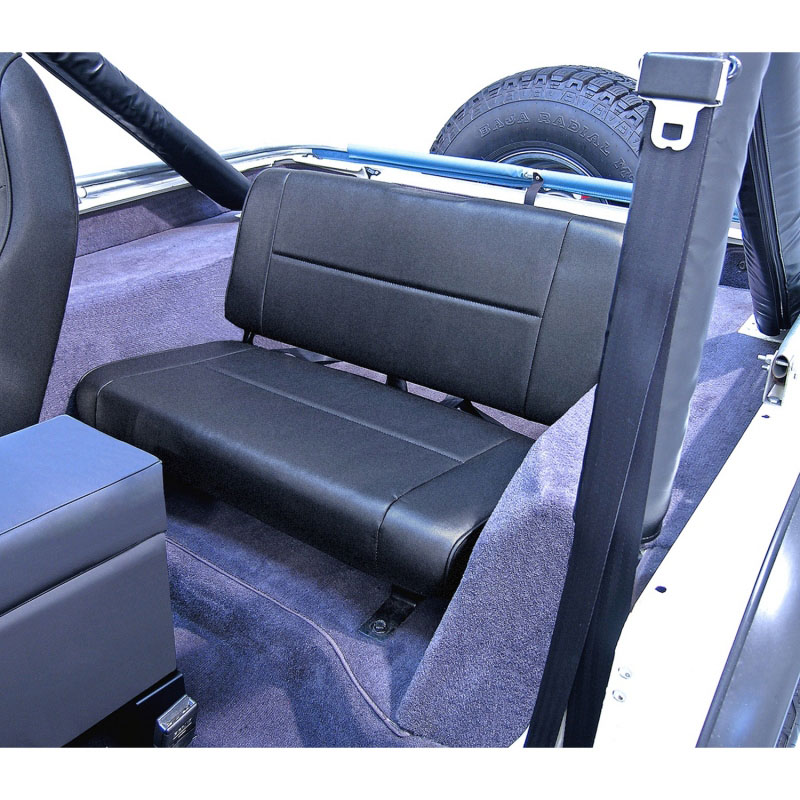 Rugged Ridge 13461.15 | Standard Rear Seat Black Denim 55-95 Jeep CJ / Jeep Wrangler; 1955-1995