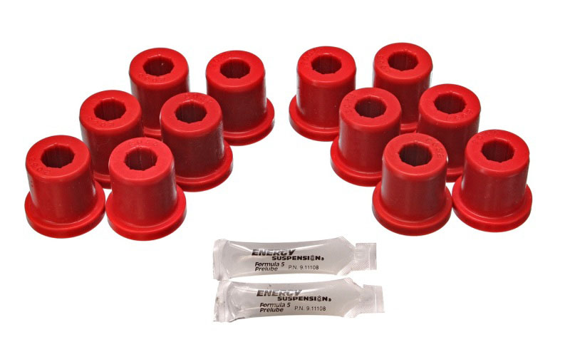 Energy Suspension 8.2106r | 81-89 Toyota FJ40/FJ60 Landcruiser 2/4WD Red Front & Rear Leaf Spring Bushing Set; 1981-1989