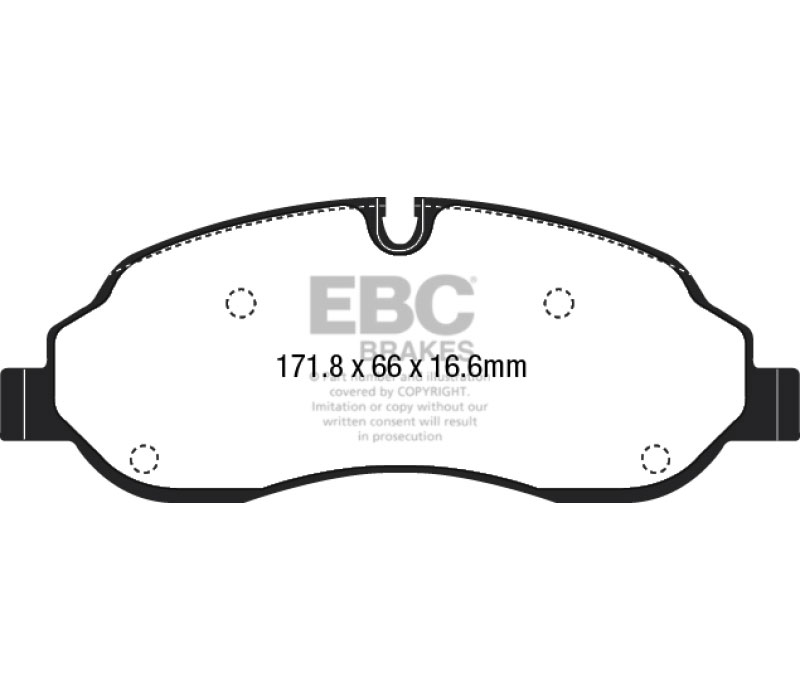 EBC ud1774 | 15+ Ford Transit 2.2 TD Ultimax2 Front Brake Pads; 2015-2023