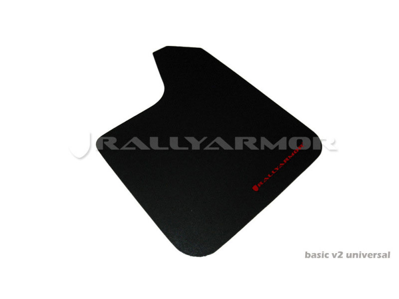 Rally Armor mf12-bas-rd | Universal fitment (no hardware) Basic Black Mud Flap w/ Red Logo