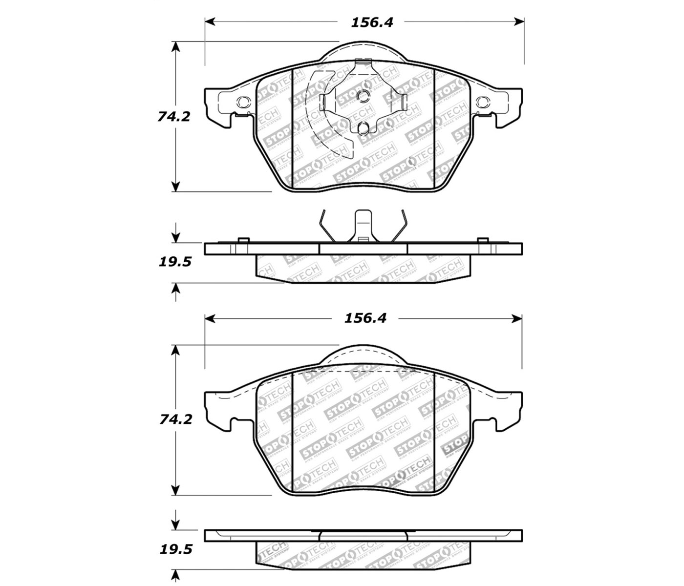 Stoptech 309.06870 | StopTech Sport Brake Pads Audi TT Fr 3/99 - To 6/99, Front; 2000-2000